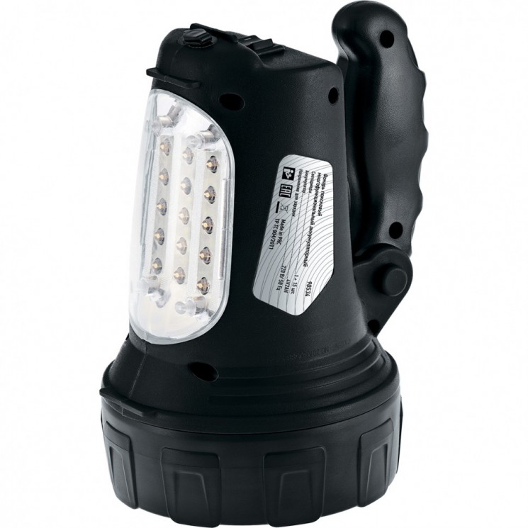 Фонарь поисковый аккумуляторный галоген 1+15 LED//Stern 90534
