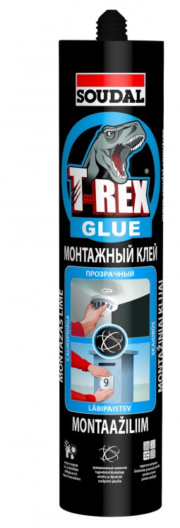 Клей Соудал монтажный "Прозрачный" T-REX 12*310мл 127169