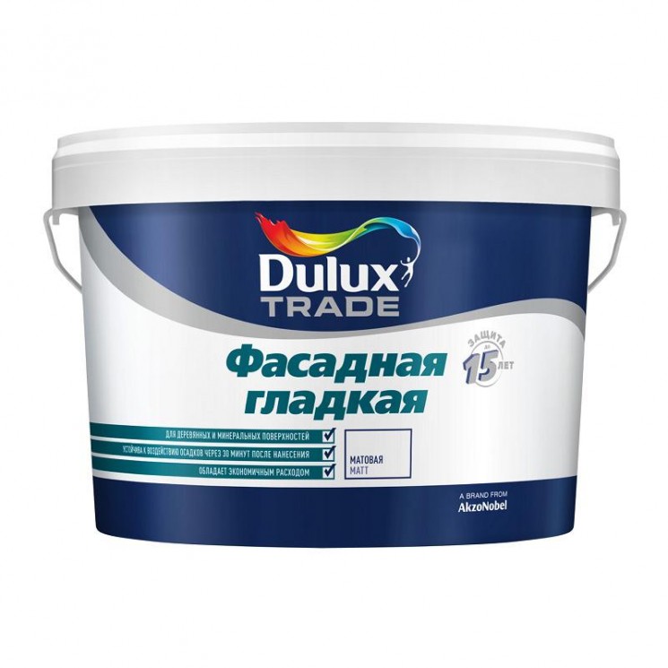 Краска фасадная гладкая база матовая BW Dulux Trade, 2.5л