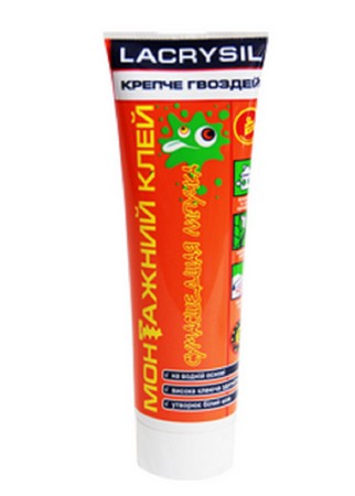 КЛЕЙ СУМАСШЕДШАЯ ЛИПУЧКА монтажный БЕЛЫЙ Lacrysil 200г (12)
