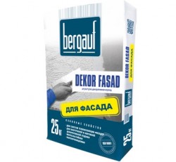 Штукатурка Бергауф Dekor Fasad декоративная короед (серый) 25кг*1