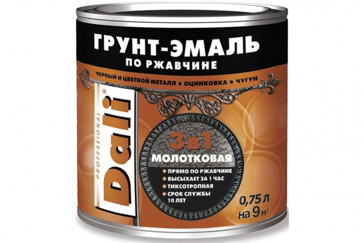 Эмаль молотковая DALI коричневая 0,75л, Рогнеда