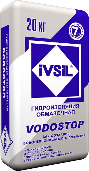 Гидроизоляционная смесь IVSIL VODOSTOP 1/20 кг