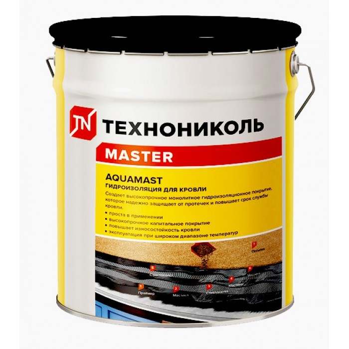 Мастика Технониколь битумная-резиновая AquaMast 3 кг (144 шт)