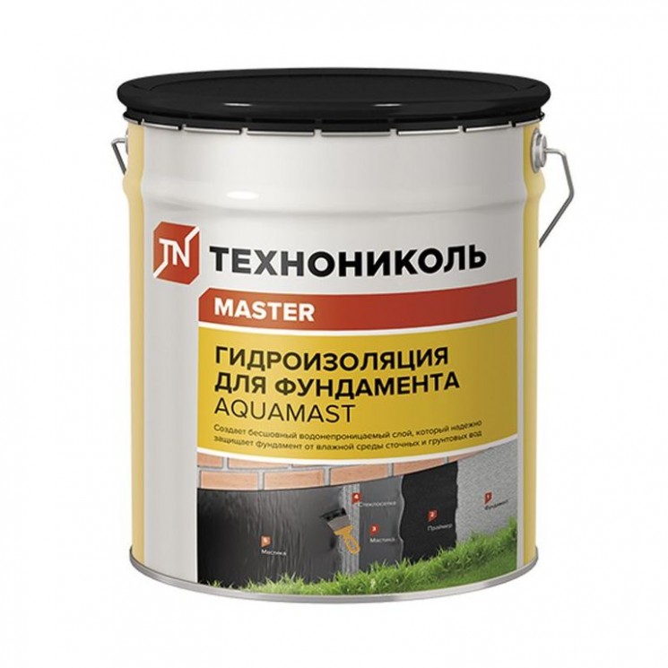 Мастика Технониколь битумная AquaMast 10 кг (60 шт)
