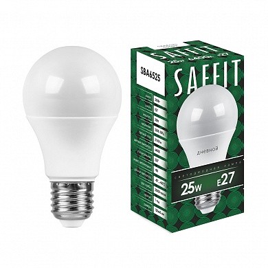 Лампа светодиодная Saffit SBA6525 A65 25W 6400K E27