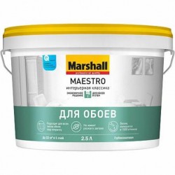 Краска интерьерная классика для стен и потолков глубокоматовая Marshall Maestro, 2,5л