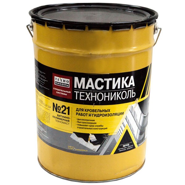 Мастика Технониколь кровельная №21 (Техномаст), ведро 20кг*1(36 шт)