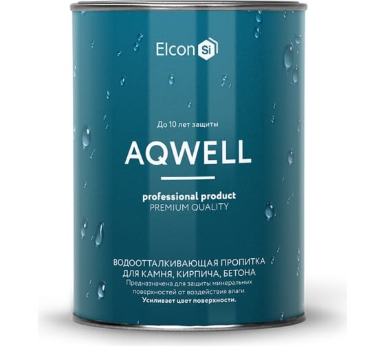 Пропитка силиконовая гидрофобизатор Элкон Aqwell для камня c мокрым эффектом 0,9л