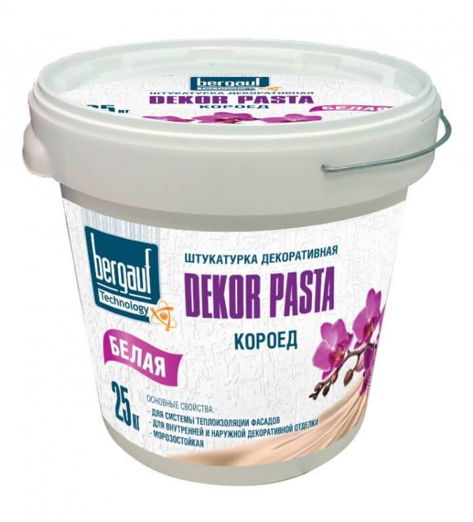 Штукатурка Бергауф Dekor Pasta готовая декоративная штукатурка с факторуй короед 25кг*1 (22шт)