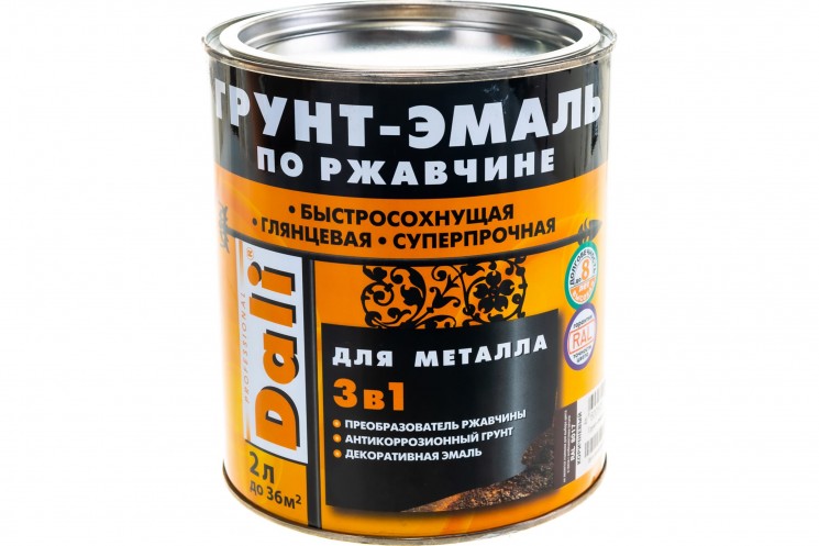 Эмаль по ржавчине DALI коричневая RAL 8017, 2л, Рогнеда