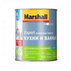 Краска для кухни и ванной для стен и потолков пов.вл., база матовая ВС, Marshall, 0,9л