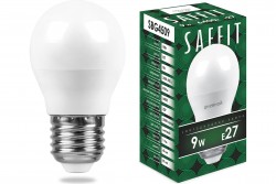 Лампа светодиодная Saffit SBG4509 9W 6400K E27 G45 шар