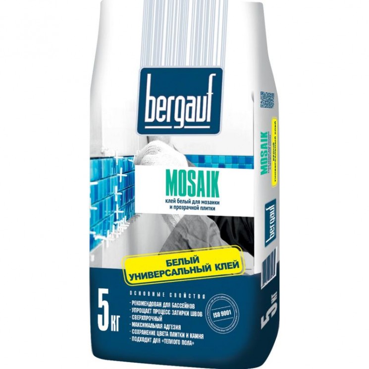 Клей Бергауф Mosaik белый для мозаики и прозрачной плитки 5кг*1