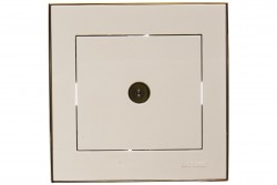 Розетка 1-я ТВ оконечная белая с золотой вставкой LEZARD 703-0226-130