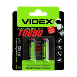 Элементы питания VIDEX LR3/AAA TURBO 2 Blister card alkaline