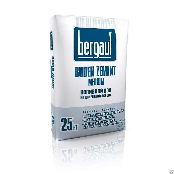 Наливной пол Бергауф Boden Zement Medium 25кг*1