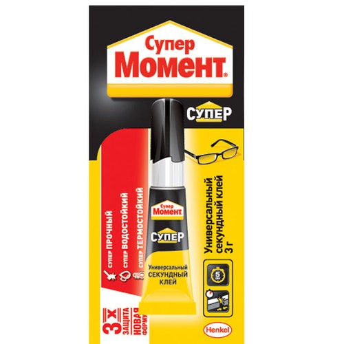 Клей секундный Супер Момент, 3г  на блистер-карте 12шт 608976