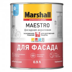 Краска фасадная акриловая база глубокоматовая ВС Marshall Maestro, 0,9л