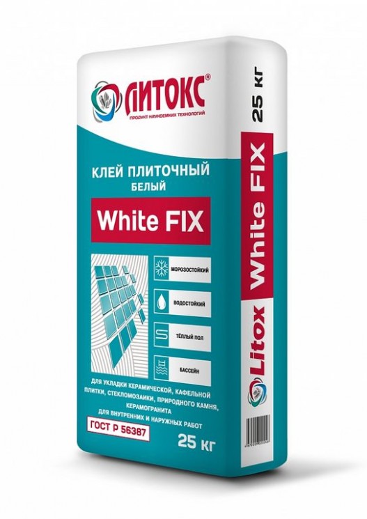 Клей плиточный белый  Литокс White Fix 25кг (56 шт)