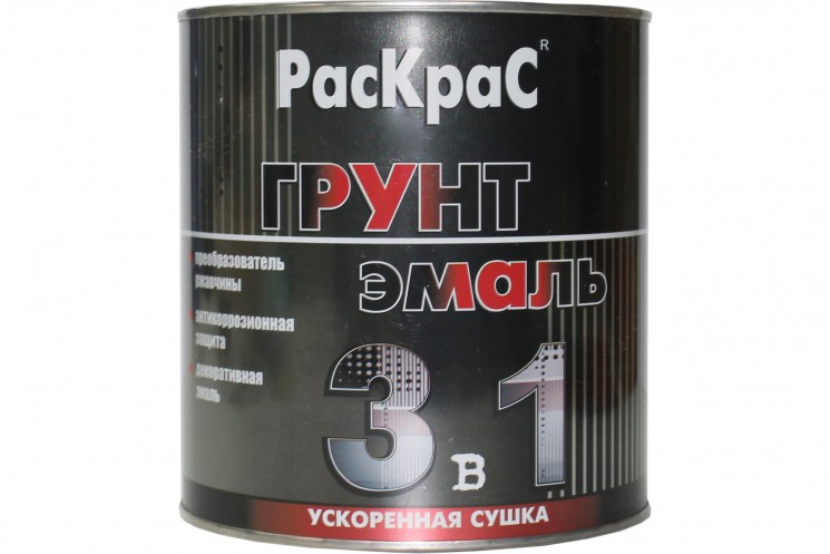 Грунт-эмаль РАСКРАС шоколадно-коричневая 3в1 1,9кг