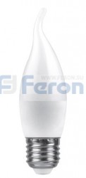Лампа светодиодная Feron LB-97 16LED 7W 4000K E27 свеча на ветру
