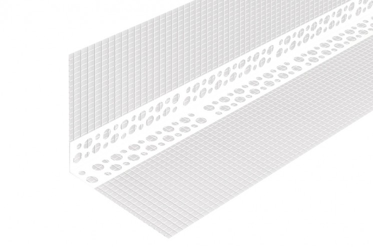 Уголок перфор. ПВХ с сеткой  PL25*25 (100х150)  2,5м