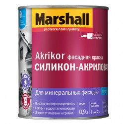 Краска фасадная силикон-акриловая база матовая ВC Marshall Akrikor, 0,9л