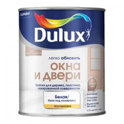 Dulux Окна и двери краска для дерева,пласт,лак.поверхн. база BW(0,75л)