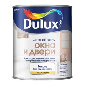 Dulux Окна и двери краска для дерева,пласт,лак.поверхн. база BW(0,75л)