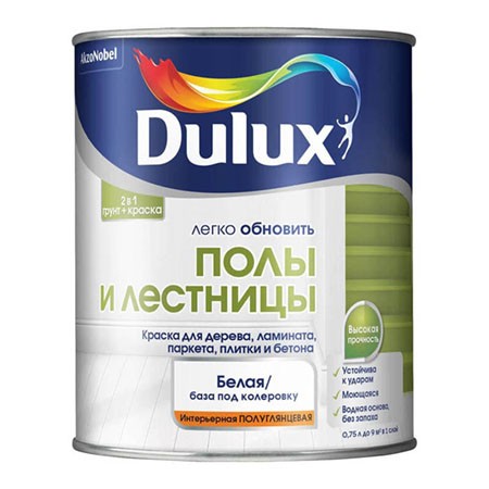 Dulux Полы и лестницы краска для дерева,плитки и бетона база BC(0,75л)