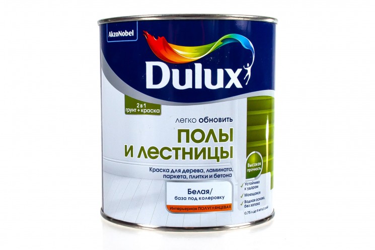 Dulux Полы и лестницы краска для дерева,плитки и бетона база BW(0,75л)