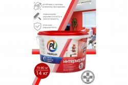 Краска для стен и потолков акриловая  Profilux PL-07A мат. супербелая 14кг