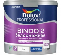 Краска для потолков глубокоматовая снежно-белая Dulux Professional Bindo 2 (2,5л)