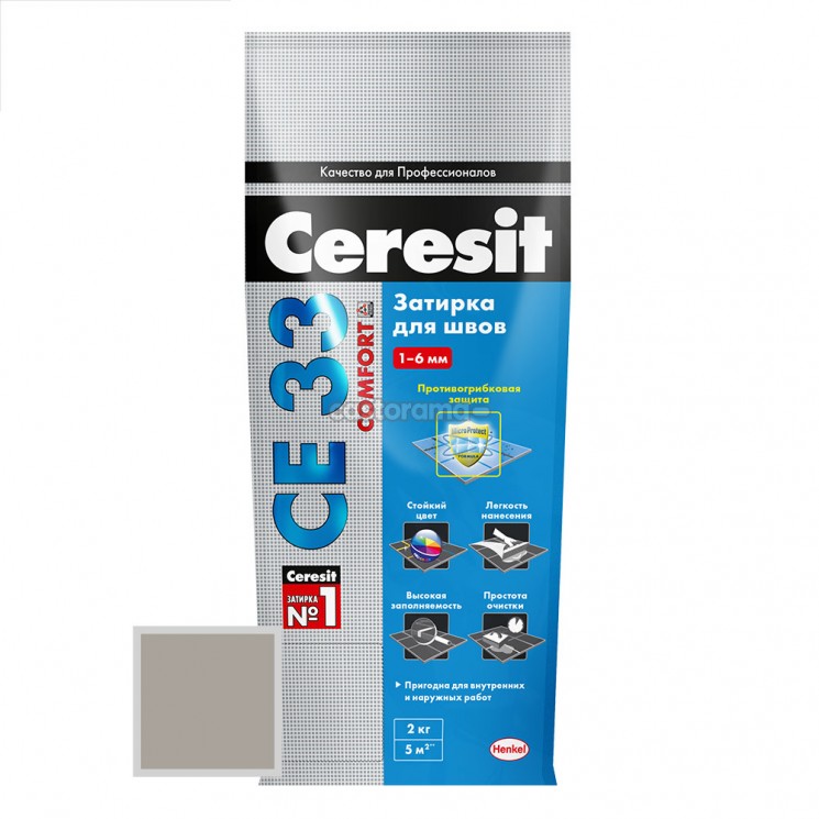 Затирка Церезит (Серая) 2кг*1 СЕ 33/2  10 2-5мм