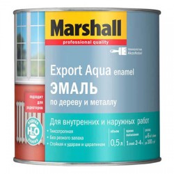 Эмаль на водной основе для дерева и металла Marshall Export Aqva, св. серая  полуматовая , 0,5л