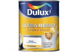 Краска для стен и потолков Кухня и Ванная пов. влаг. полуматовая Dulux Ultra Resist база BW 1л