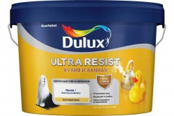 Краска для стен и потолков Кухня и Ванная пов. влаг. полуматовая Dulux Ultra Resist база BW 2,5л