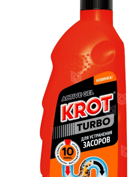 KROT «TURBO» Гель для устранения засоров (1000гр;8шт) /4000023/253840